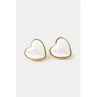Zdjęcie AMBUSH kolczyki srebrne Pearl Heart Stud Pierce 12115240