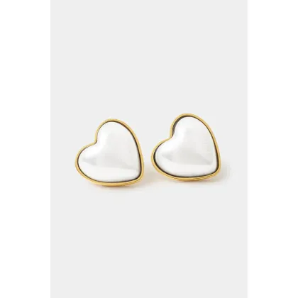 Zdjęcie AMBUSH kolczyki srebrne Pearl Heart Stud Pierce 12115240