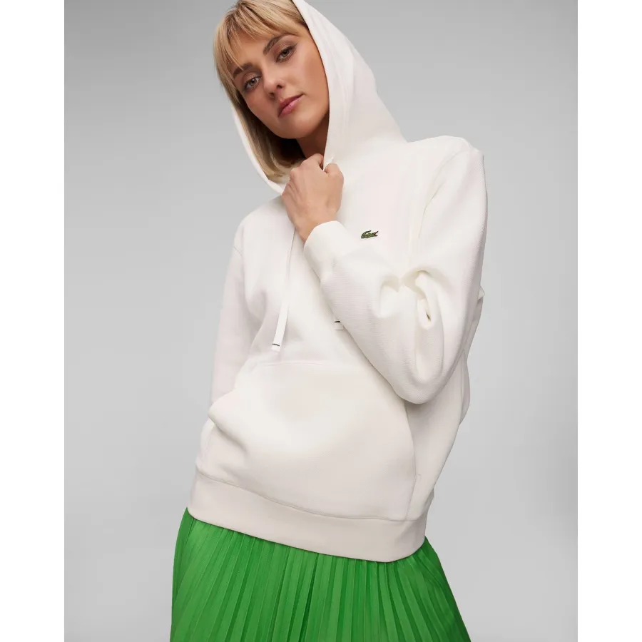 obrazek 1 Kremowa Bluza Oversize Damska Lacoste Sf8346