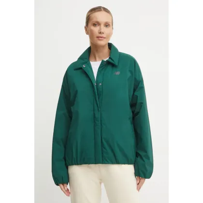 Zdjęcie New Balance kurtka damska kolor zielony przejściowa oversize WJ43506NWG