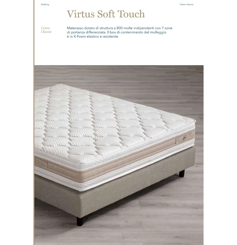 obrazek 1 Materac Virtus Soft Touch Fisso - Bedding Italia