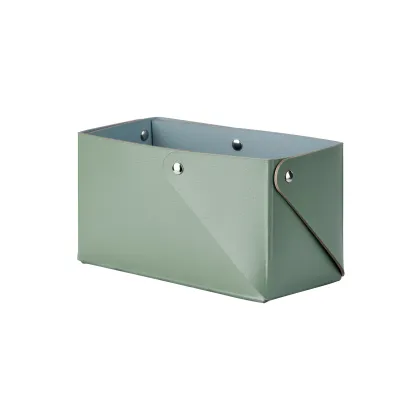 Zdjęcie Skórzany pojemnik Miu w wyjątkowym kolorze liści eukaliptusa