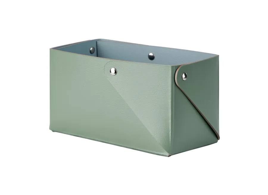 obrazek 1 Skórzany pojemnik Miu w wyjątkowym kolorze liści eukaliptusa