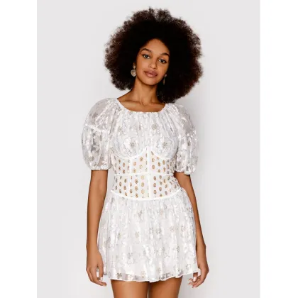 Zdjęcie For Love & Lemons Sukienka koktajlowa Lupita CD2482 Biały Slim Fit