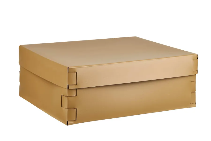 obrazek 1 Ekskluzywne pudełko Snob 36x30xH13,5 cm w kolorze musztardowym