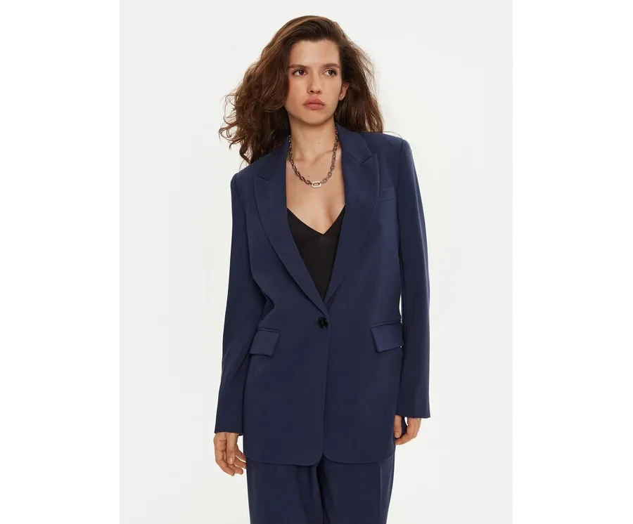 obrazek 1 Bruuns Bazaar Marynarka Cindy BBW2548 Granatowy Loose Fit