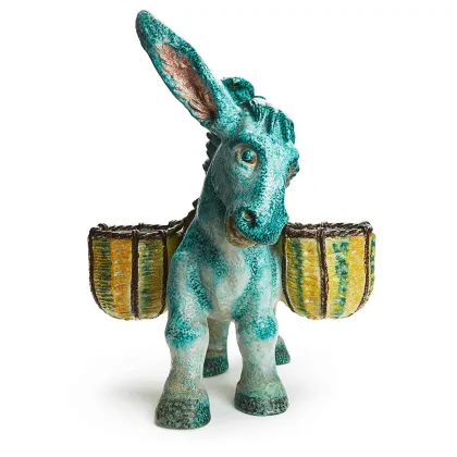 Zdjęcie Duży ceramiczny osioł z koszyczkami na jajka