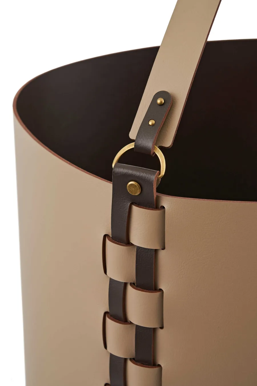 obrazek 2 Stylowy klasyczny koszyk Helena 35x30xH26 cm w kolorze cappuccino z odpinaną rączką