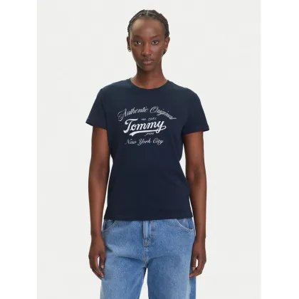 Zdjęcie Tommy Jeans T-Shirt Essential DW0DW21404 Granatowy Regular Fit