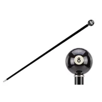 Zdjęcie Stylowa czarna laska z uchwytem w kształcie czarnej kuli bilardowej - Pasotti