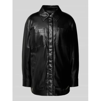 Zdjęcie Bluzka koszulowa z imitacji skóry model ‘MAREVA’