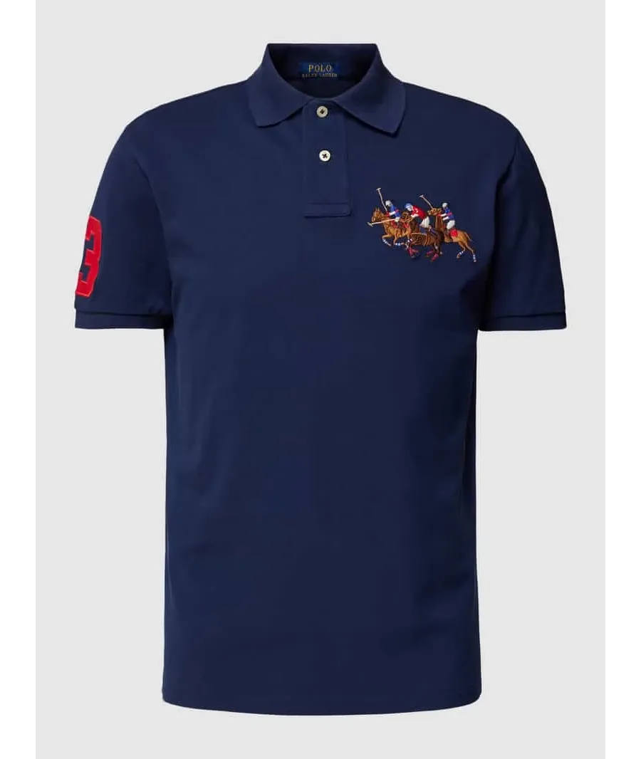 obrazek 1 Koszulka polo o kroju custom slim fit z wyhaftowanym motywem