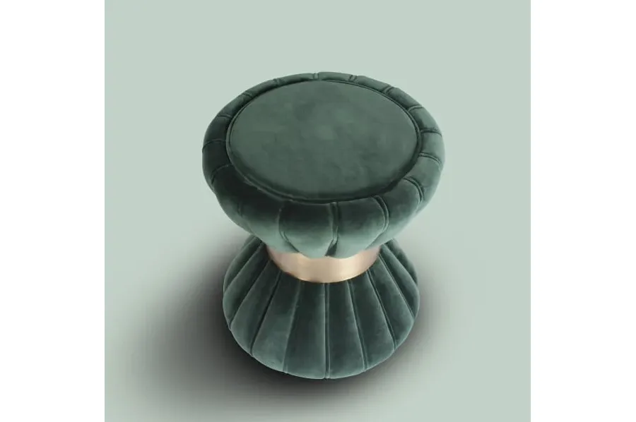 picture 4 Modern stool - velvet cotton upholstery - Ottiu