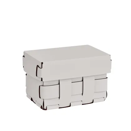 Zdjęcie Ekskluzywny mały koszyk Bottega 12x19xH13 cm w kolorze perłowym