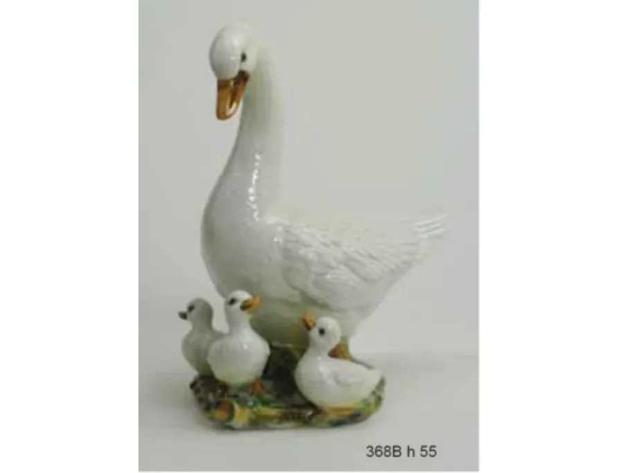 obrazek 5 Ceramiczna figura gęsi z pisklętami
