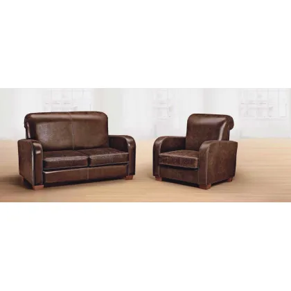 Zdjęcie Oryginalny skórzany fotel w stylu antycznym do salonu - Morello Gianpaolo