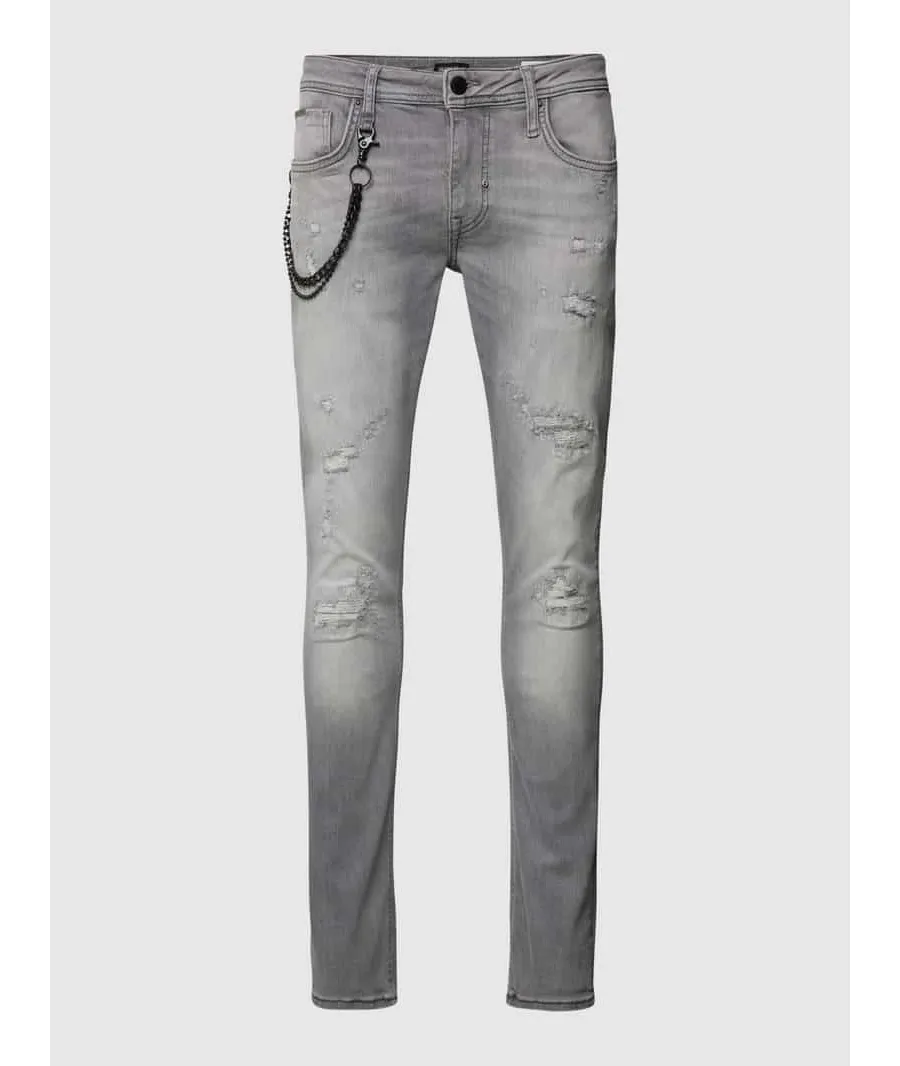 obrazek 1 Jeansy o kroju tapered fit z łańcuszkiem