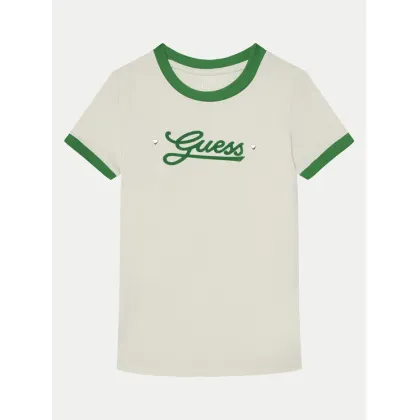 Zdjęcie Guess T-Shirt J5RI11 K6YW4 Écru Regular Fit