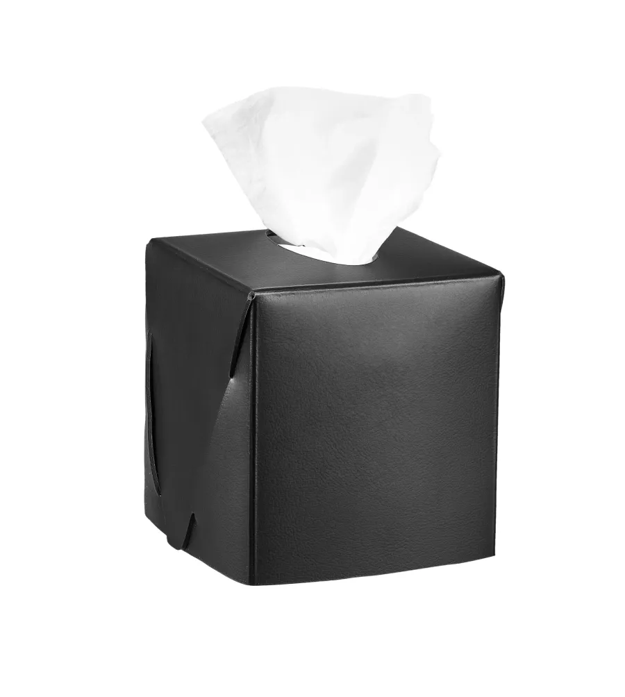 picture 1 Stylish black leather tissue box 12x12xH12 cm