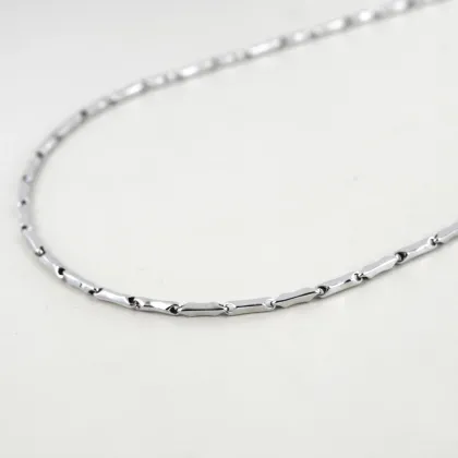 Picture Italian white gold necklace for men (50 cm)