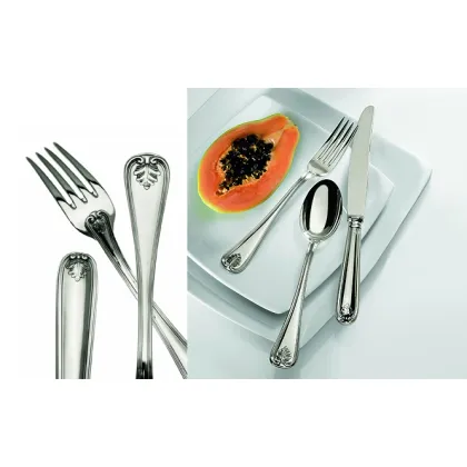 Zdjęcie Kolekcja srebrnych sztućców Foglia - zestaw dla 6 osób - obiadowy Schiavon