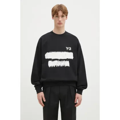 Zdjęcie Y-3 bluza Graphic Crew męska kolor czarny z nadrukiem JN4881