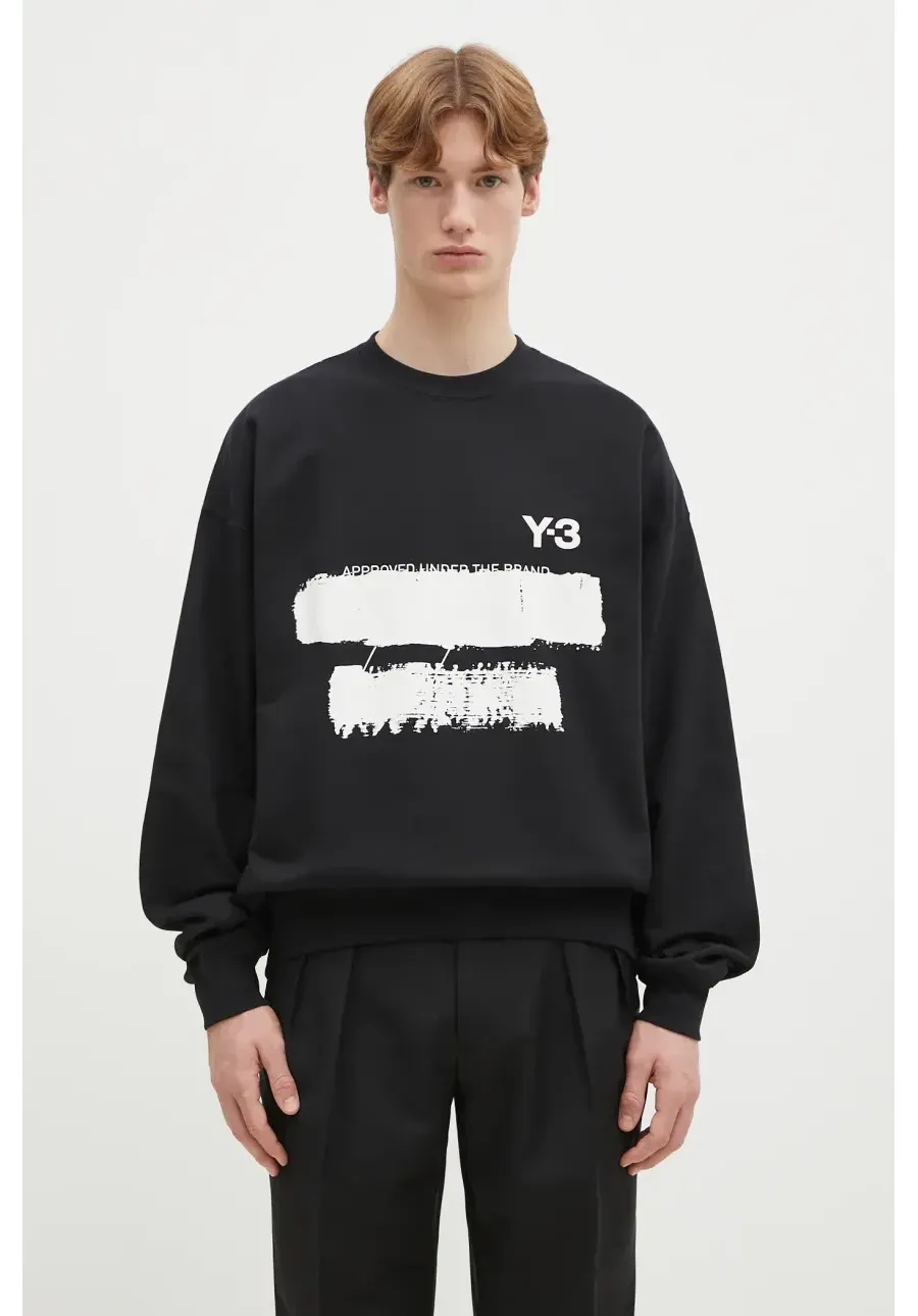 obrazek 1 Y-3 bluza Graphic Crew męska kolor czarny z nadrukiem JN4881