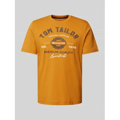 Zdjęcie T-shirt o kroju regular fit z rękawem o dł. 1/2 z czystej bawełny