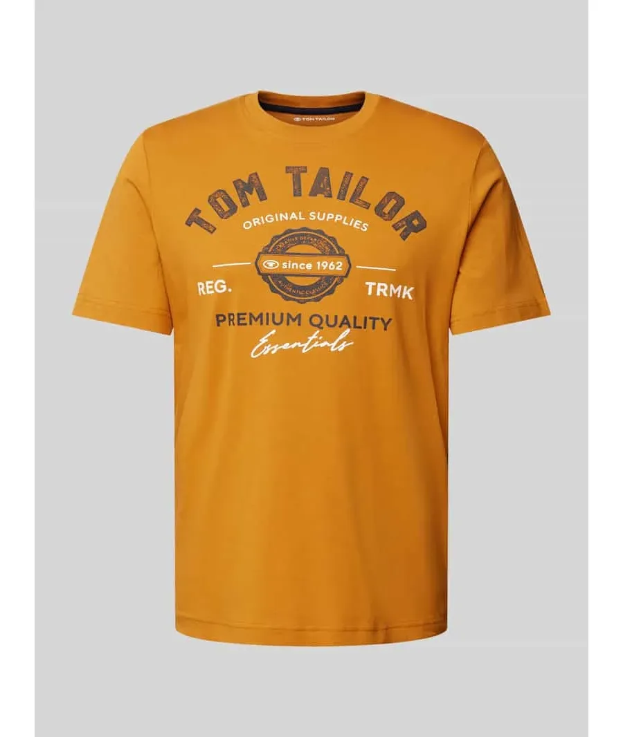 obrazek 1 T-shirt o kroju regular fit z rękawem o dł. 1/2 z czystej bawełny