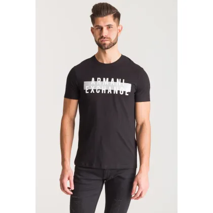 Zdjęcie Czarny t-shirt Armani Exchange z nadrukiem