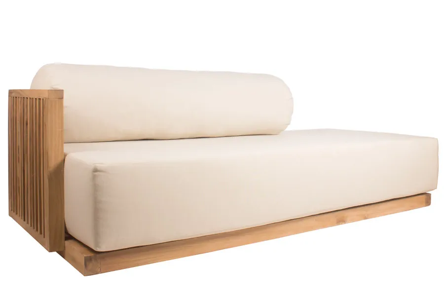 obrazek 2 Piękna stylowa asymetryczna sofa Code z drewna tekowego