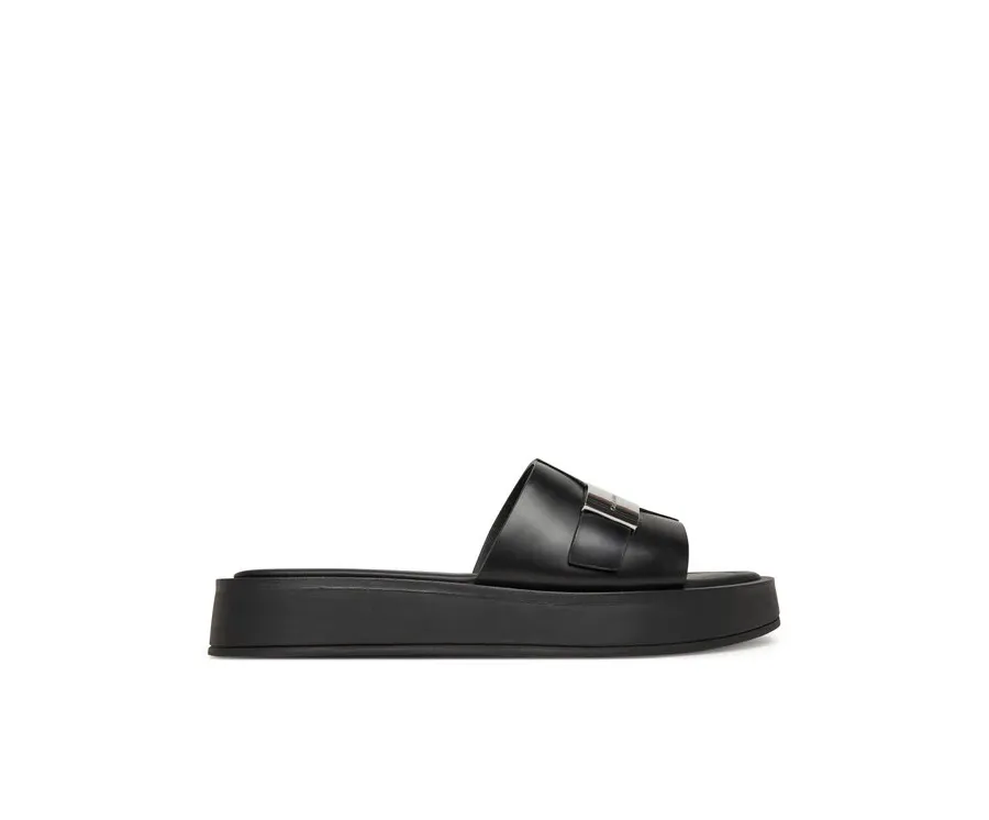 obrazek 1 Calvin Klein Klapki Flatform Slide W/Ck Hw - Lth HW0HW02368 Czarny