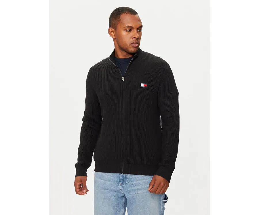 obrazek 1 Tommy Jeans Sweter DM0DM19435 Czarny Slim Fit