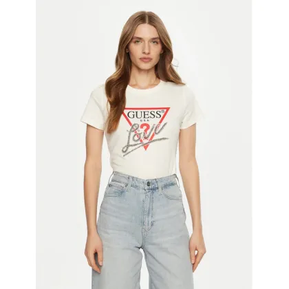 Zdjęcie Guess T-Shirt W5RI10 I3Z14 Écru Regular Fit
