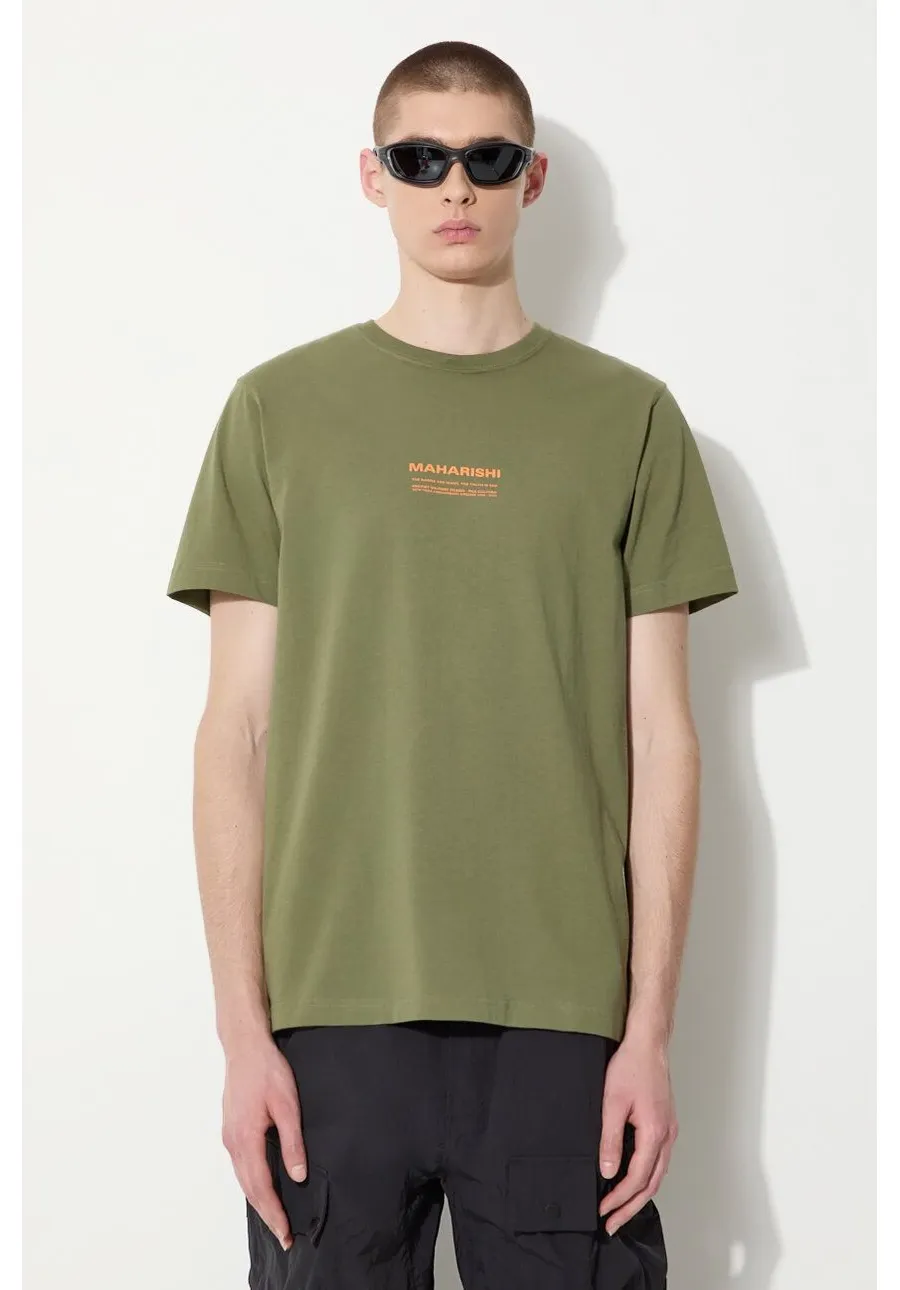 obrazek 1 Maharishi t-shirt bawełniany Th Anniversary Aum męski kolor zielony z nadrukiem 1306.OLIVE