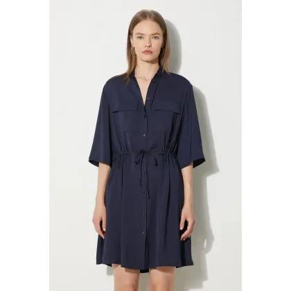 Zdjęcie Maison Kitsuné sukienka Double Pocket kolor granatowy mini rozkloszowana MW01607WF0022