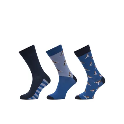 Zdjęcie Barbour Zestaw 3 par wysokich skarpet męskich Beagle Dog MGS0070BL71 Niebieski