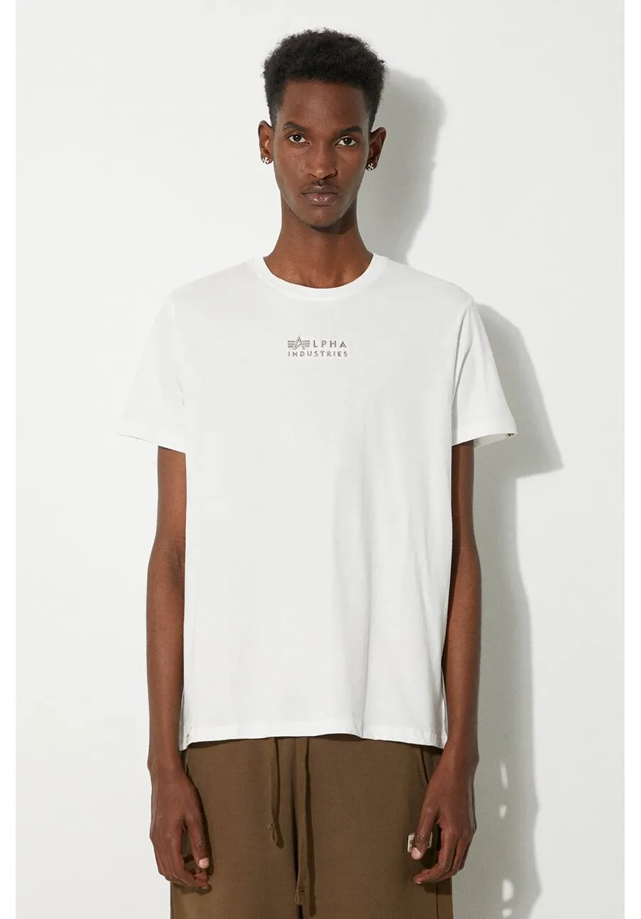 obrazek 1 Alpha Industries t-shirt bawełniany kolor biały z nadrukiem 118529.626-BIALY