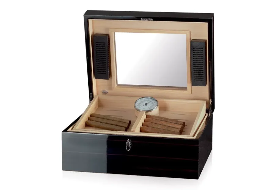 obrazek 2 Humidor higrometrem i nawilżaczami na 100 cygar - Agresti