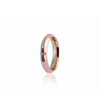 Picture Luxurious wedding ring made of white and pink gold with 4mm wide diamonds