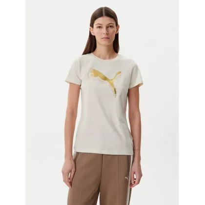 Zdjęcie Puma T-Shirt Essentials Metallic 684995 Beżowy Regular Fit