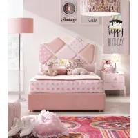 Picture Beautiful, girly profiled bed with upholstered panels and frame - Ferretti e Ferretti