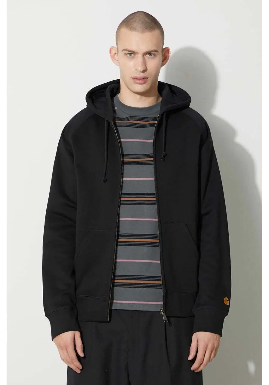 obrazek 1 Carhartt WIP kurtka Hooded Chase Jacket męski kolor czarny z kapturem gładka I033664.00FXX