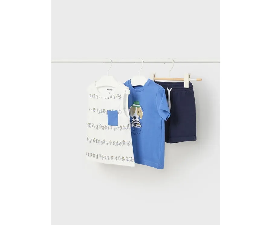 obrazek 1 Mayoral Komplet t-shirt, top i spodenki 1644 Kolorowy