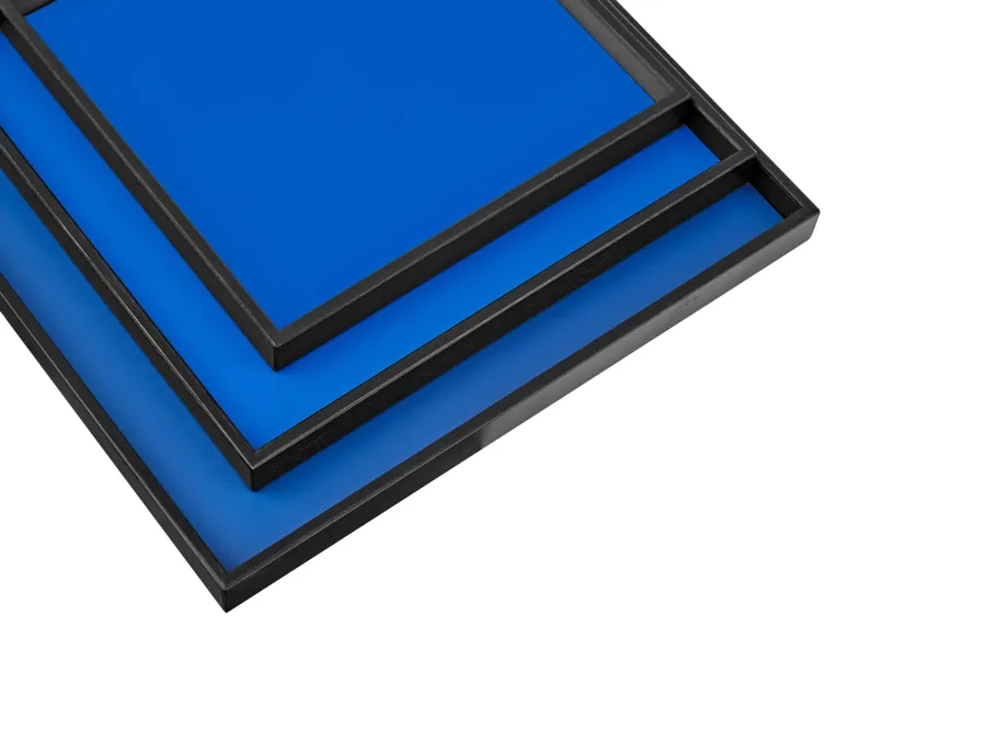 obrazek 2 Unikalna skórzana taca Mondo 35x35xH3 cm w kolorze błękitu Majorelle