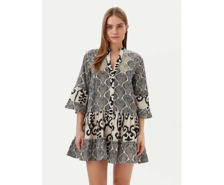 obrazek 1 LOLA CASADEMUNT Sukienka letnia LS2516069 Czarny Regular Fit