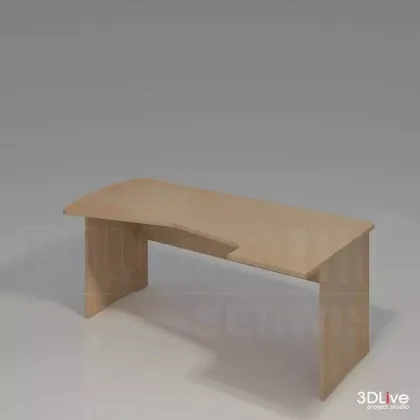 Zdjęcie Nowoczesne Biurko na nogach z płyty, blat lekko wyprofilowany łukowato o głębokości 90 cm - Biuro Serwis