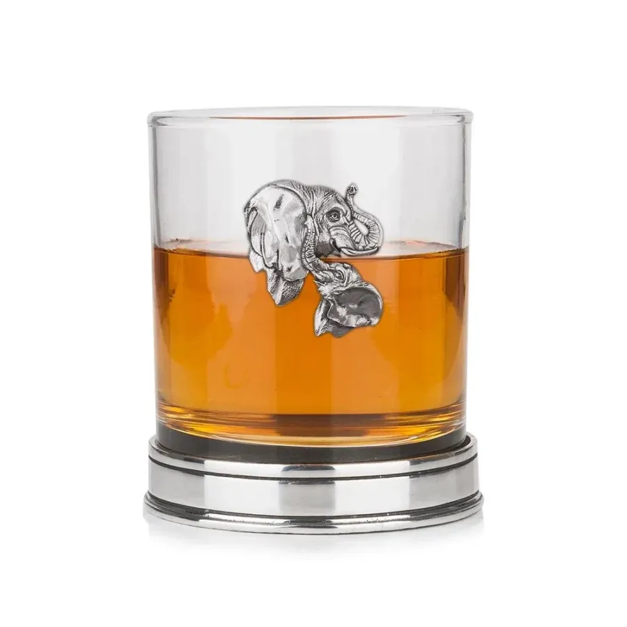 obrazek 1 Niepowtarzalna szklanka do whisky z głowami słoni – wyjątkowy prezent