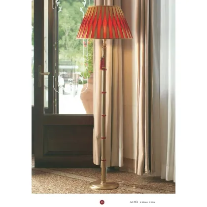 Zdjęcie Lampa podłogowa z wstawkami z czerwonego szkła i dwukolorowym kloszem – Il Paralume Marina