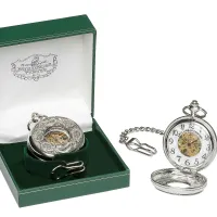 Picture A unique men's mechanical pewter pocket watch with decorations inspired by the Book of Kells